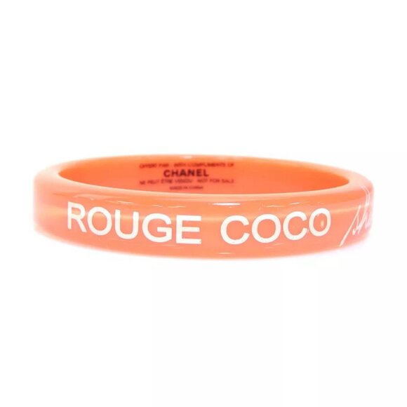 Auth CHANEL Bangle Bracelet Orange Plastic - - Picture 1 of 15